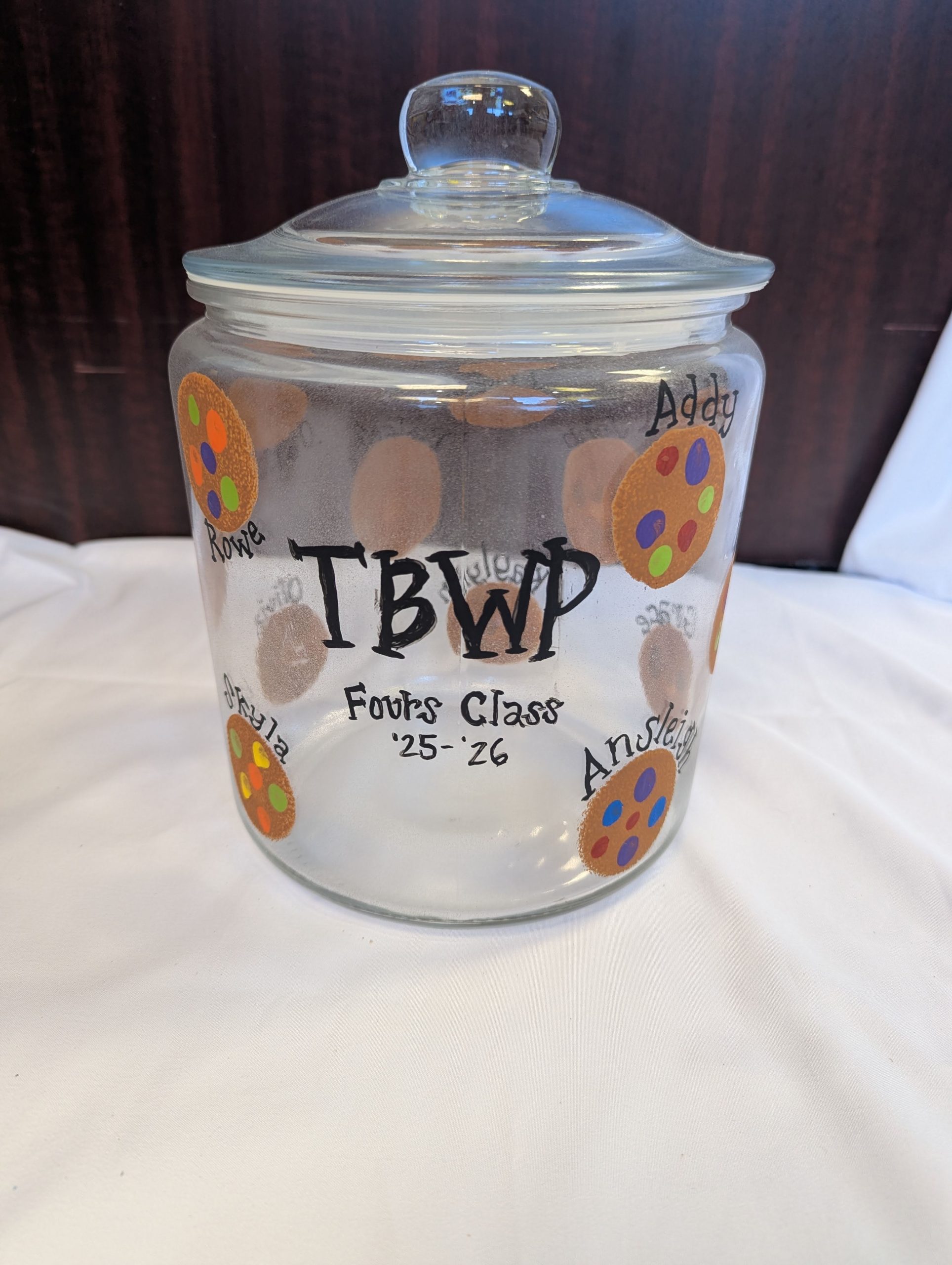 Fours' Class Art Project: Fingerprint Cookie Jar
