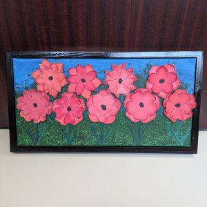 Ones' Class Art Project: Multi Media Flowers on Canvas