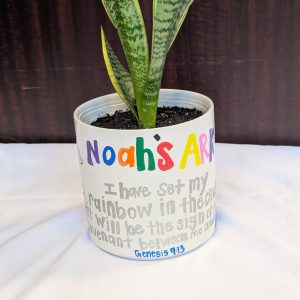 Twos' Class Art Project: Fingerprint Flower Pot