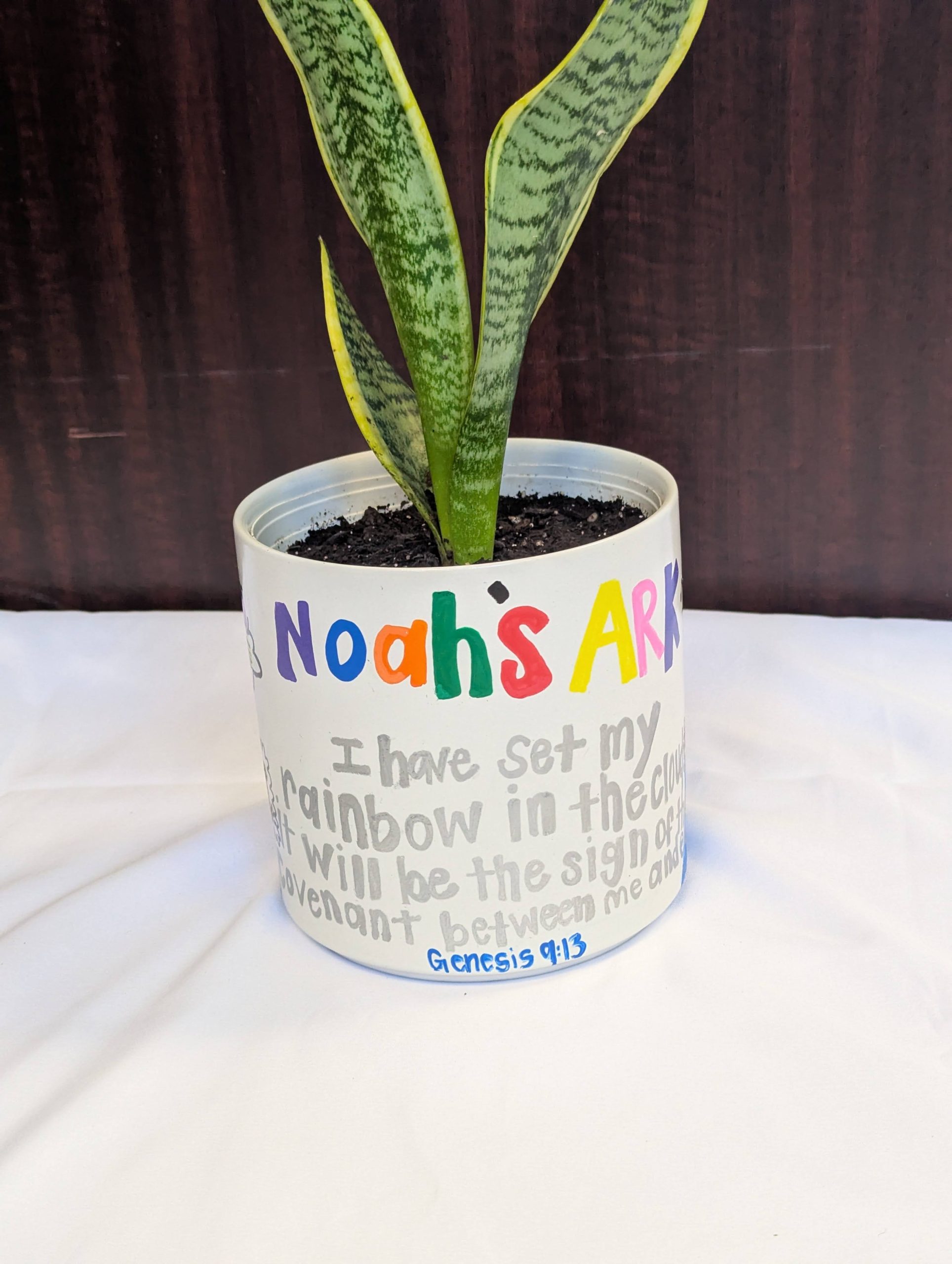 Twos' Class Art Project: Fingerprint Flower Pot