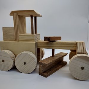 Handcrafted Wood Grader Toy Truck