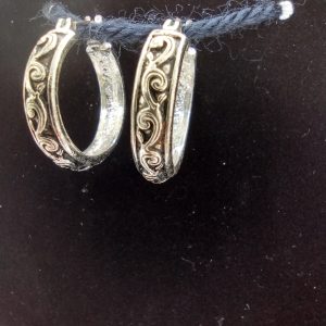 Silver-toned Filigree Hoop Earrings