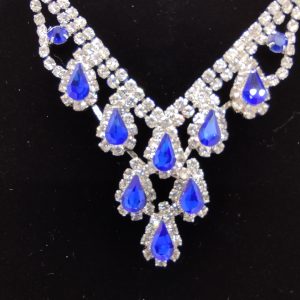Blue Teardrop Rhinestone Necklace and Earring Set by Nicole Miller