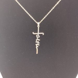 Silver-tone "Faith" Pendant Necklace #6