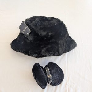 Faux Fur Boater Hat and Ear Muffs