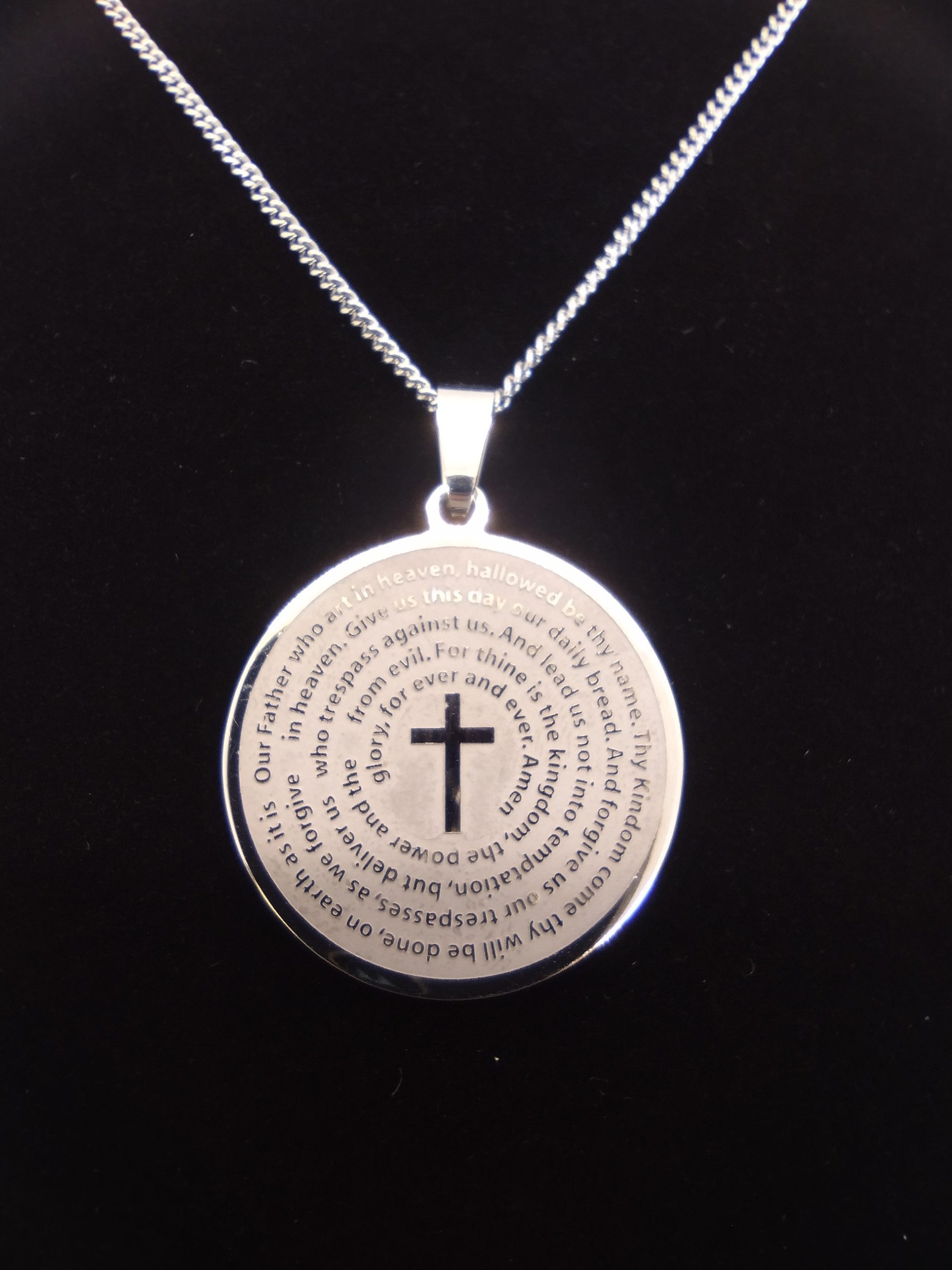 The Lord's Prayer Medallion Pendant Necklace