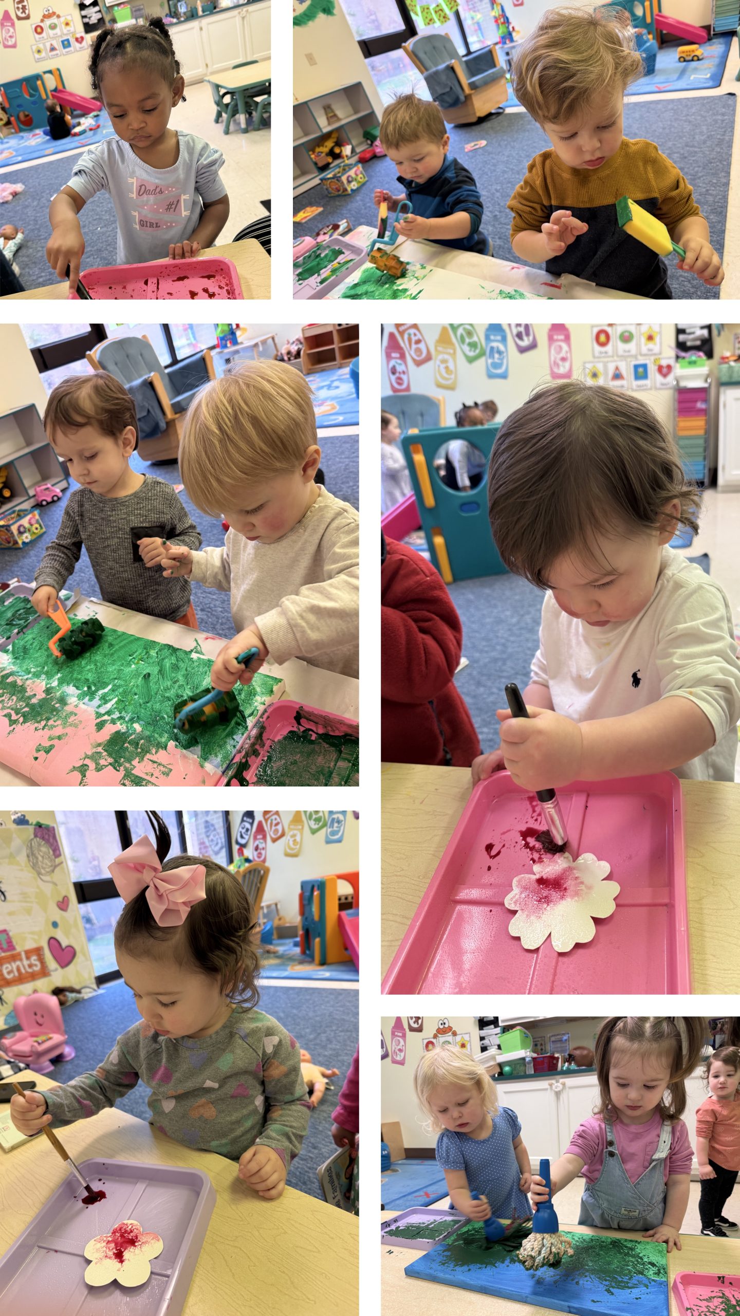 Ones' Class Art Project: Multi Media Flowers on Canvas - Image 3