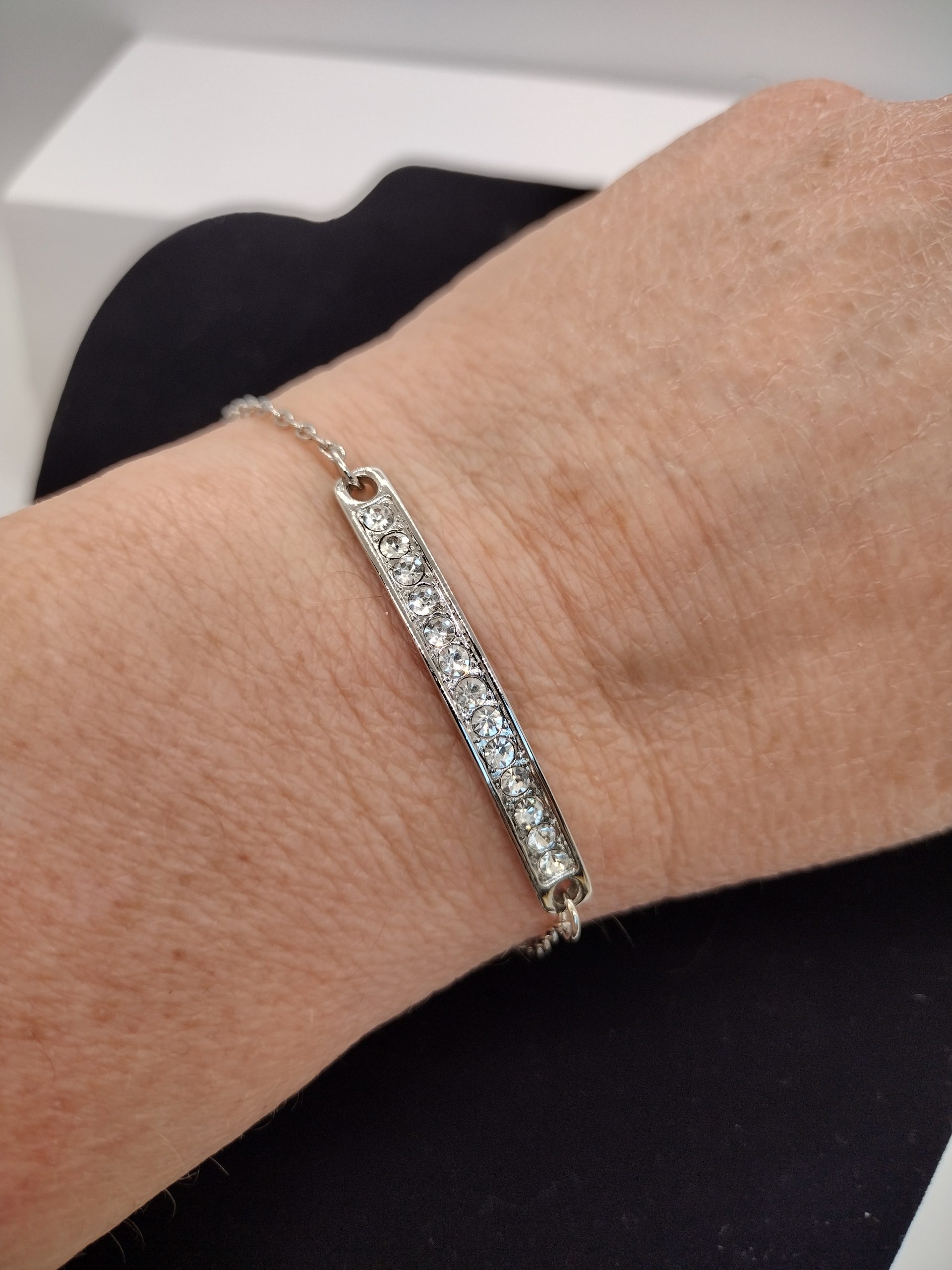 Silver-tone Bracelet with Sparkling Crystals - Image 2