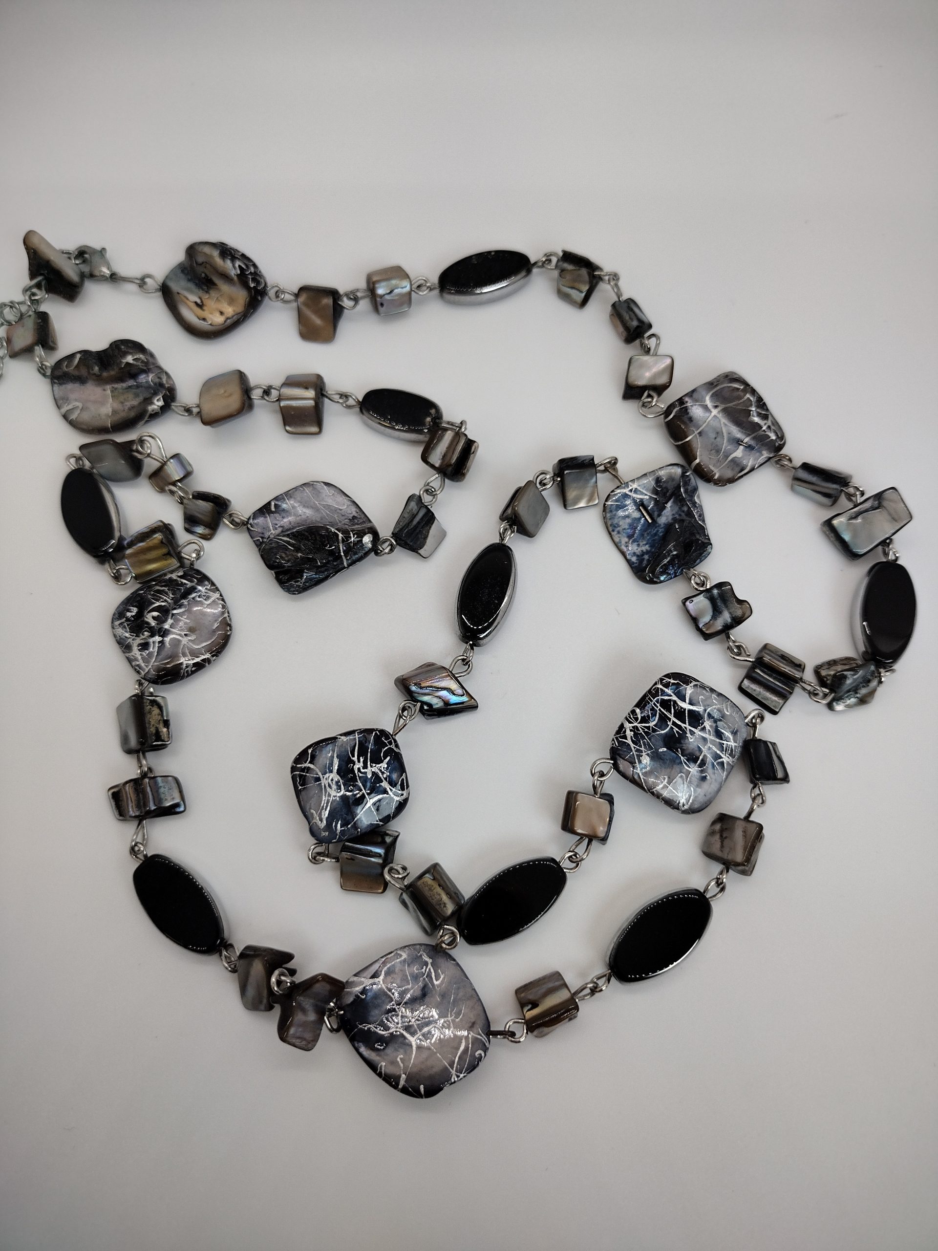 Marbled Stone & Mixed‑Bead Necklace - Image 4