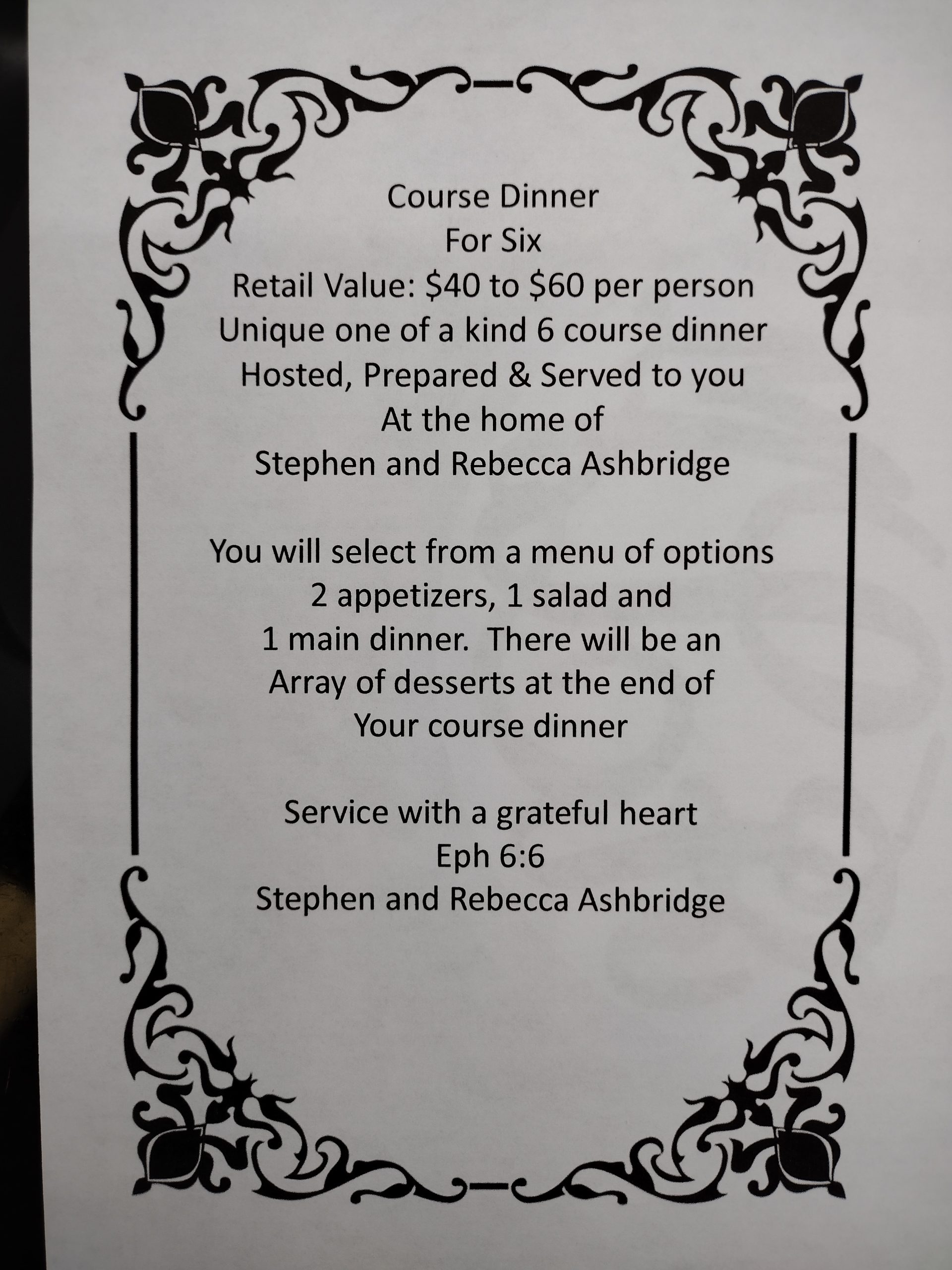 Exclusive 6 Course Dinner for (up to) 6 people - Image 2