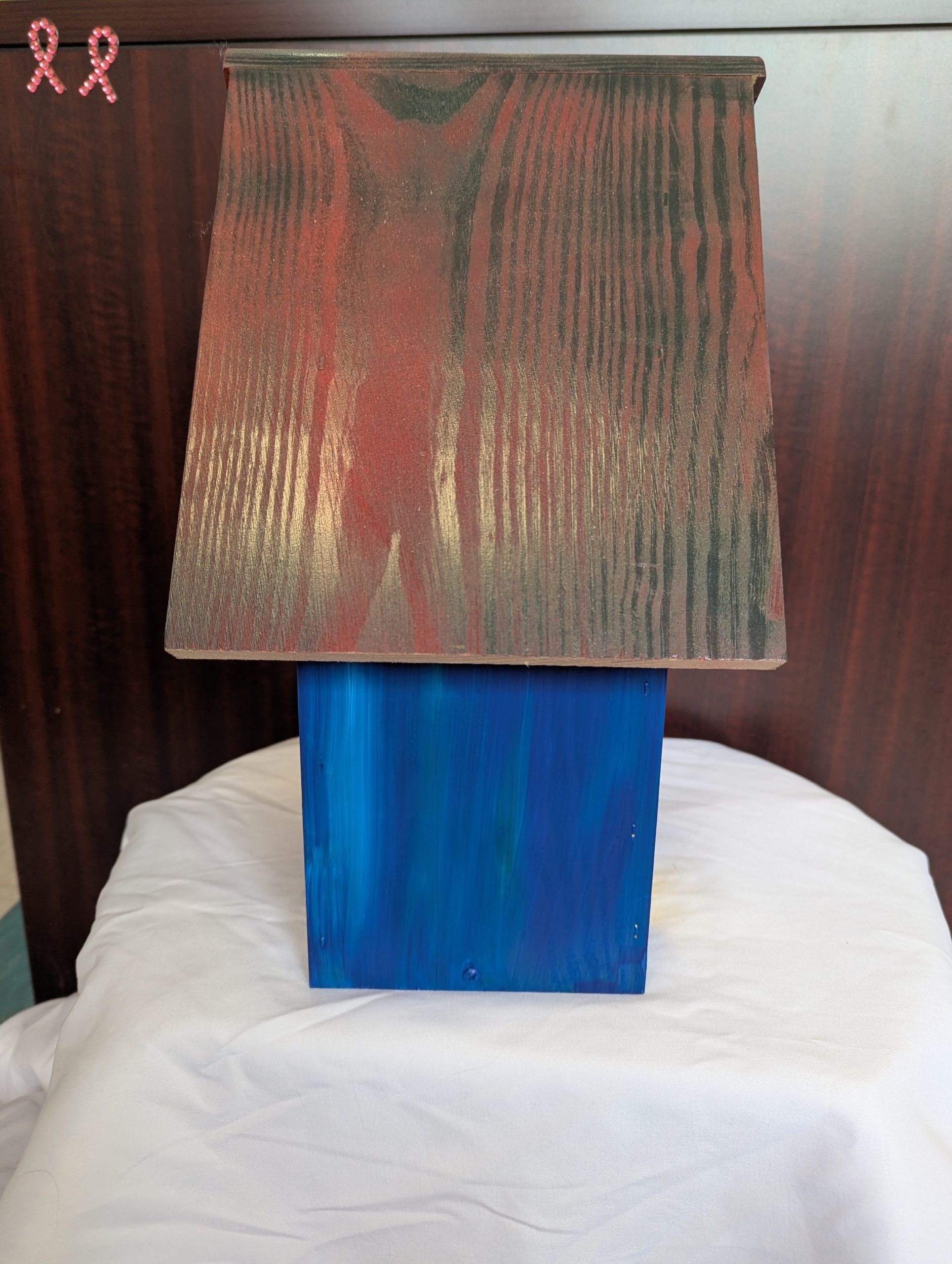 Blue Bird House with Yellow "Door" - Image 4