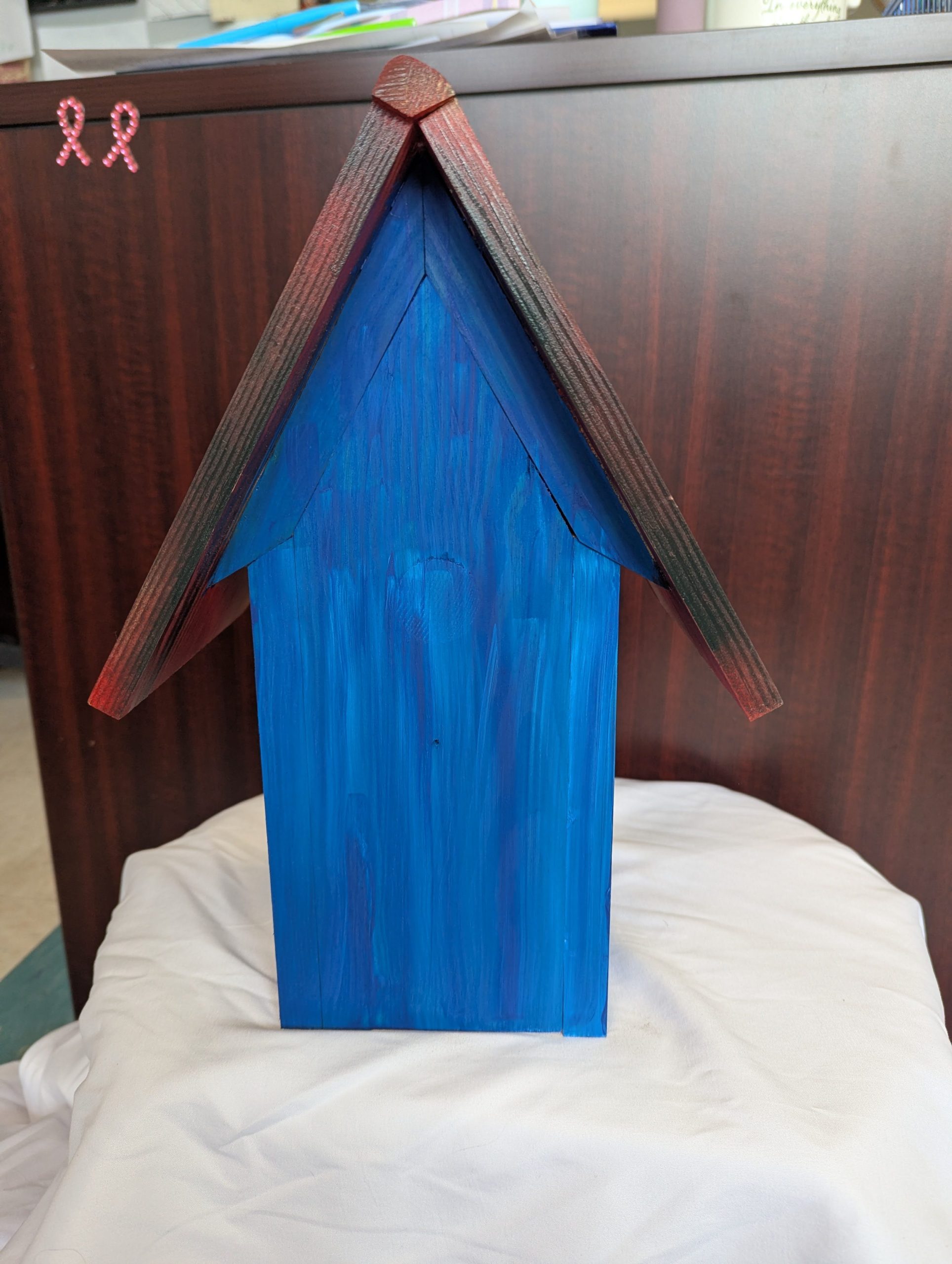 Blue Bird House with Yellow "Door" - Image 3