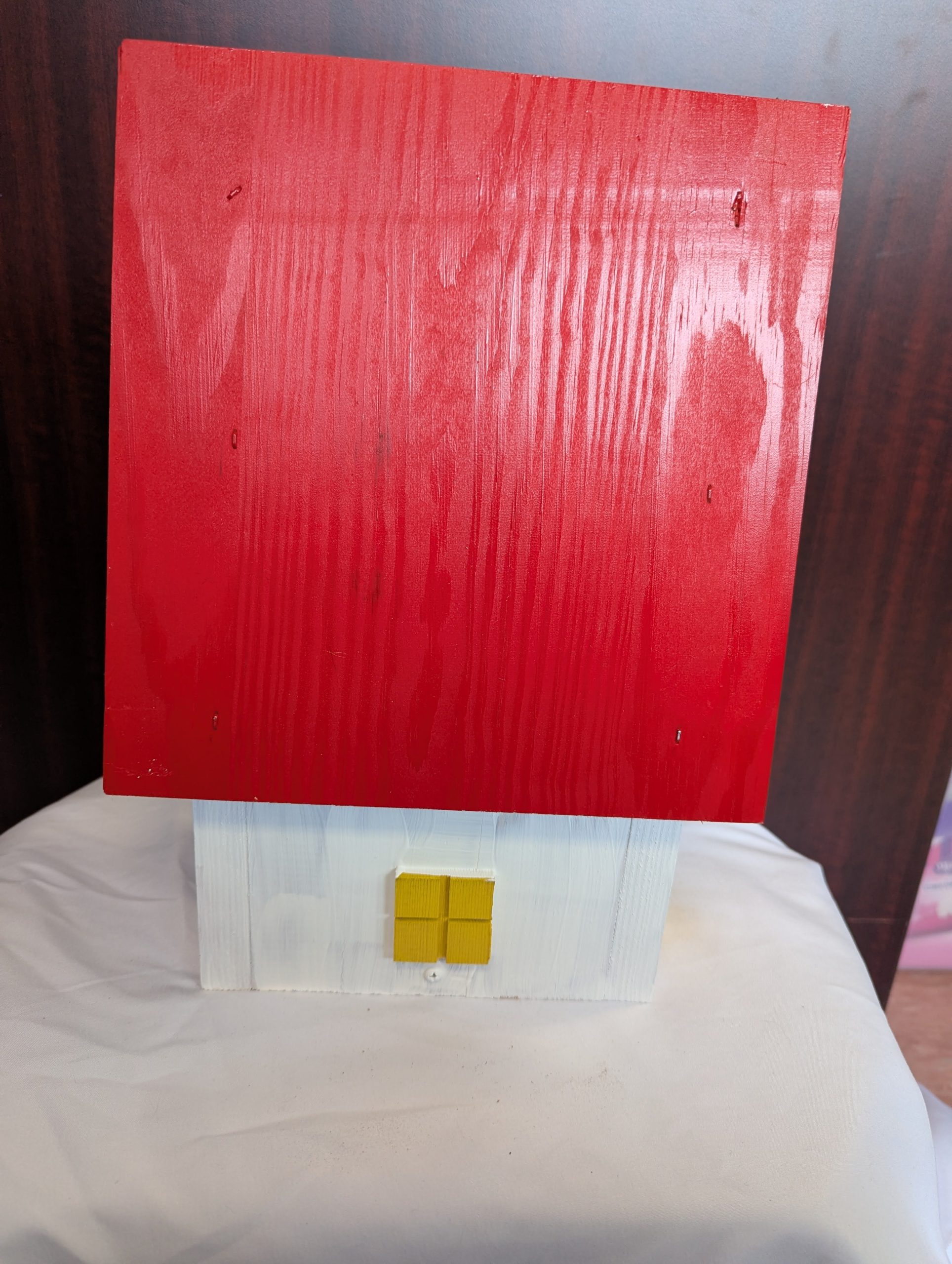 White Bird House with Red Roof - Image 2