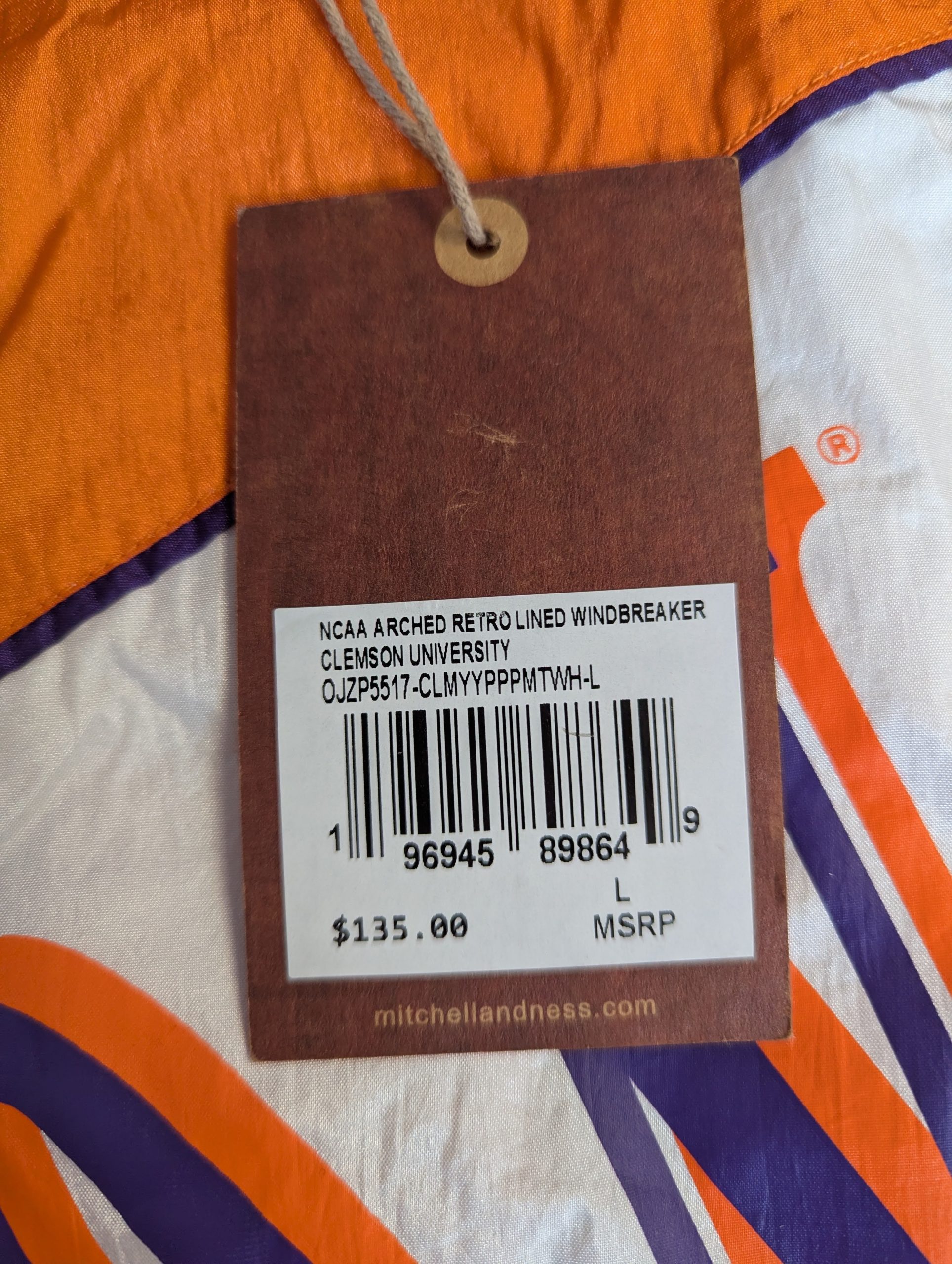 Clemson Windbreaker Jacket Officially licensed size L - Image 5