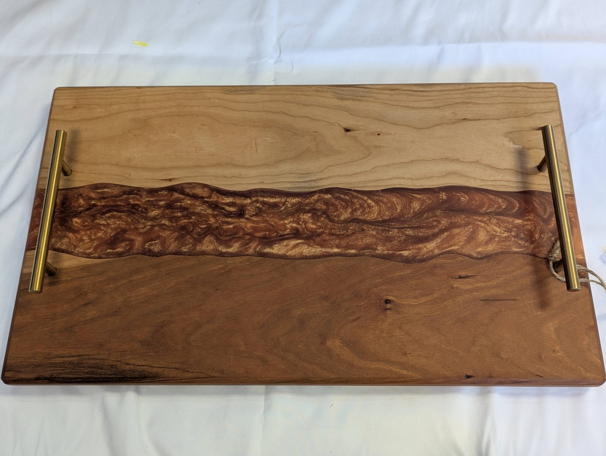 Handcrafted Charcuterie Board with Burnished Handles - Image 2