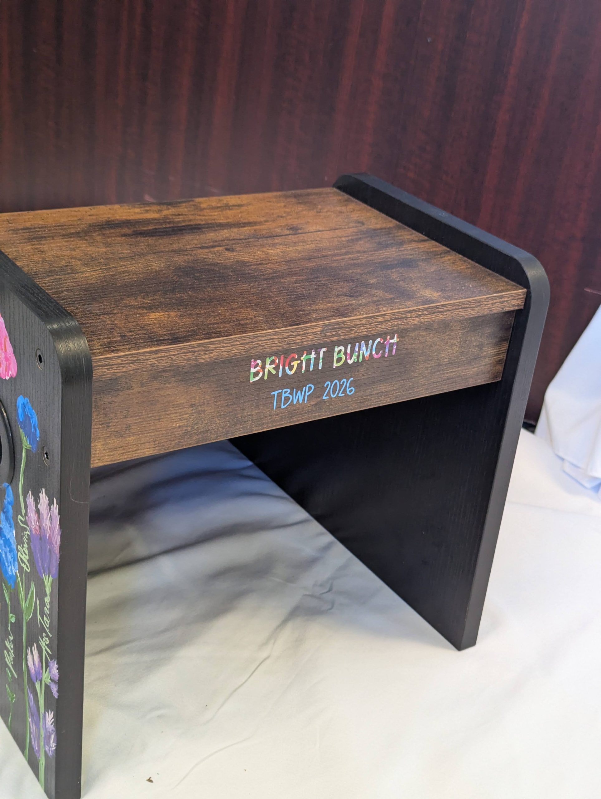 Threes' Class Art Project: Fingerprint Flowers Step Stool - Image 7