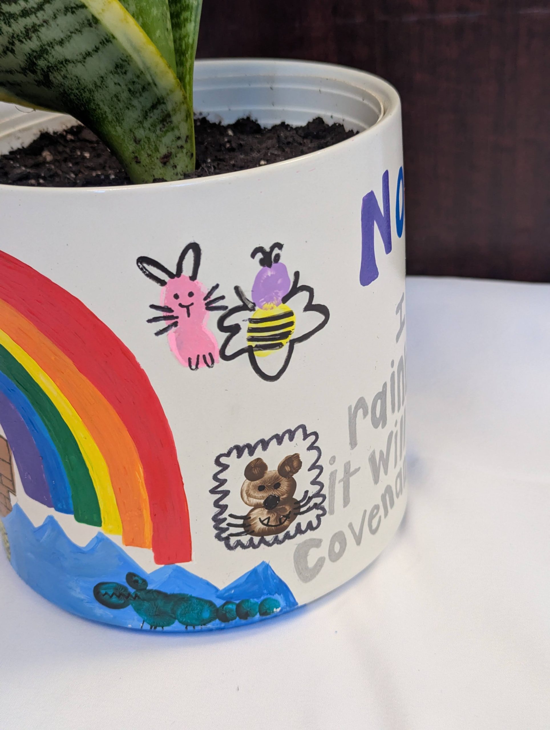 Twos' Class Art Project: Fingerprint Flower Pot - Image 5