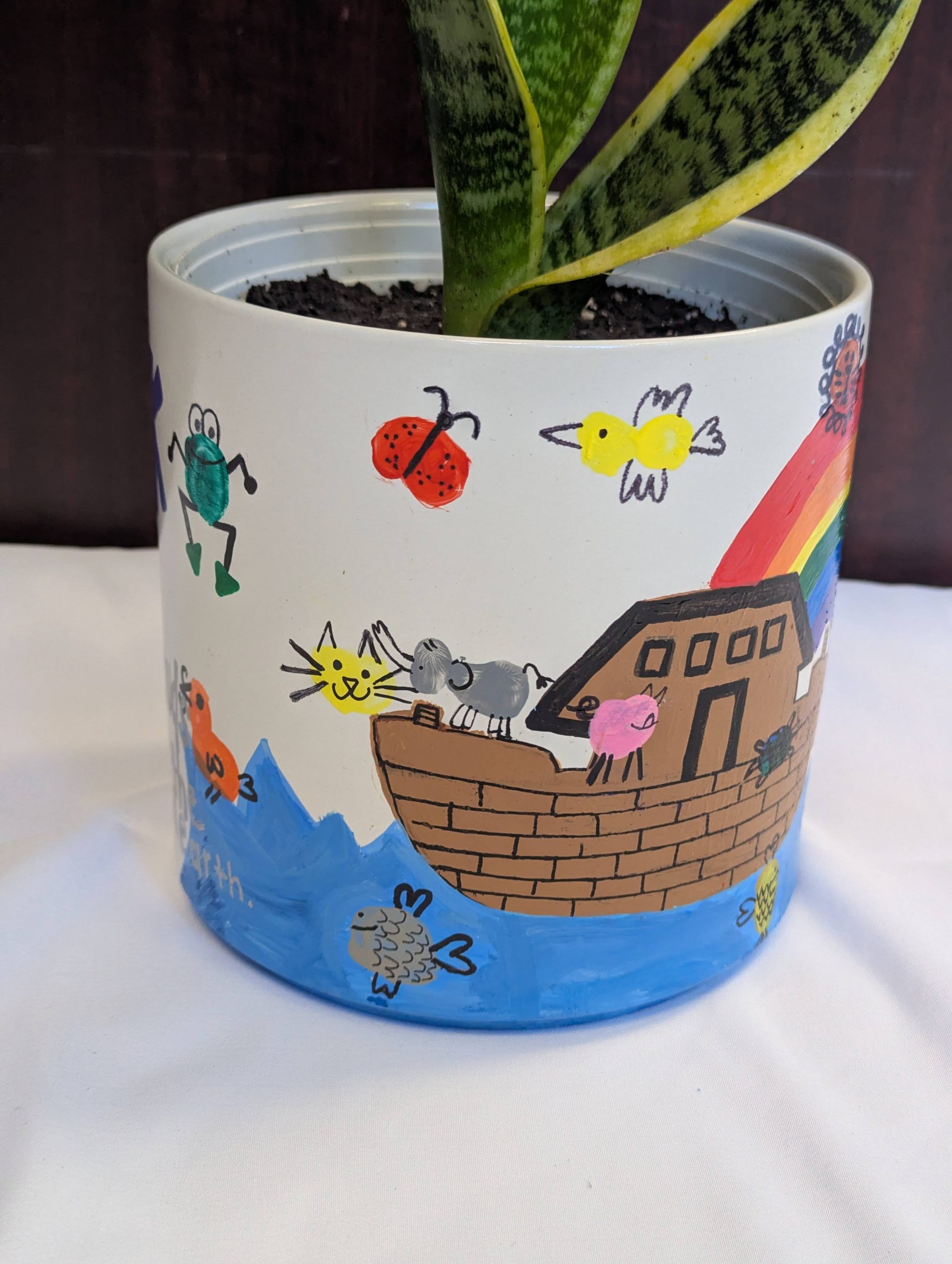 Twos' Class Art Project: Fingerprint Flower Pot - Image 3