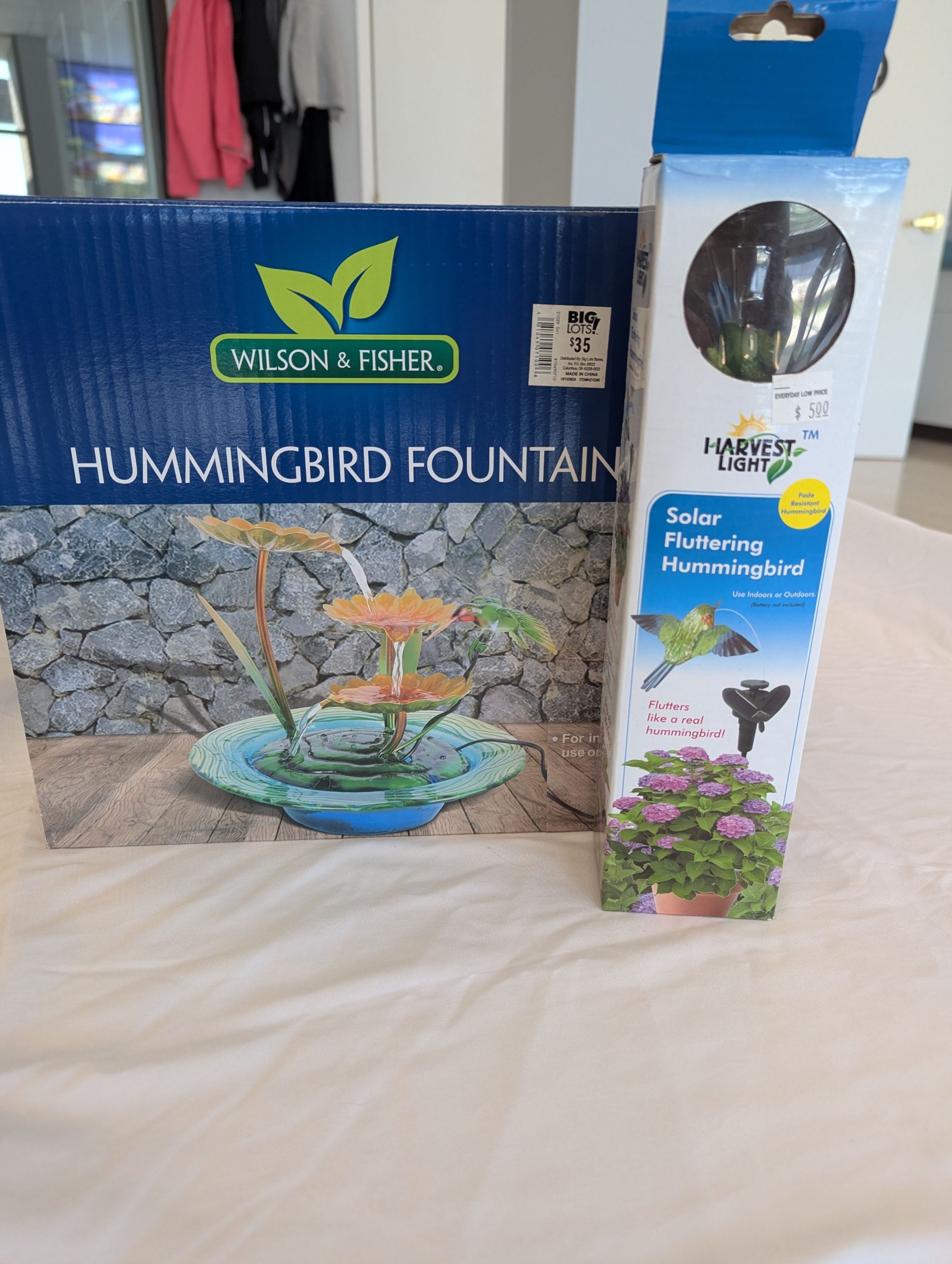 Hummingbird Indoor Fountain and Solar Powered Fluttering Garden Hummingbird - Image 2