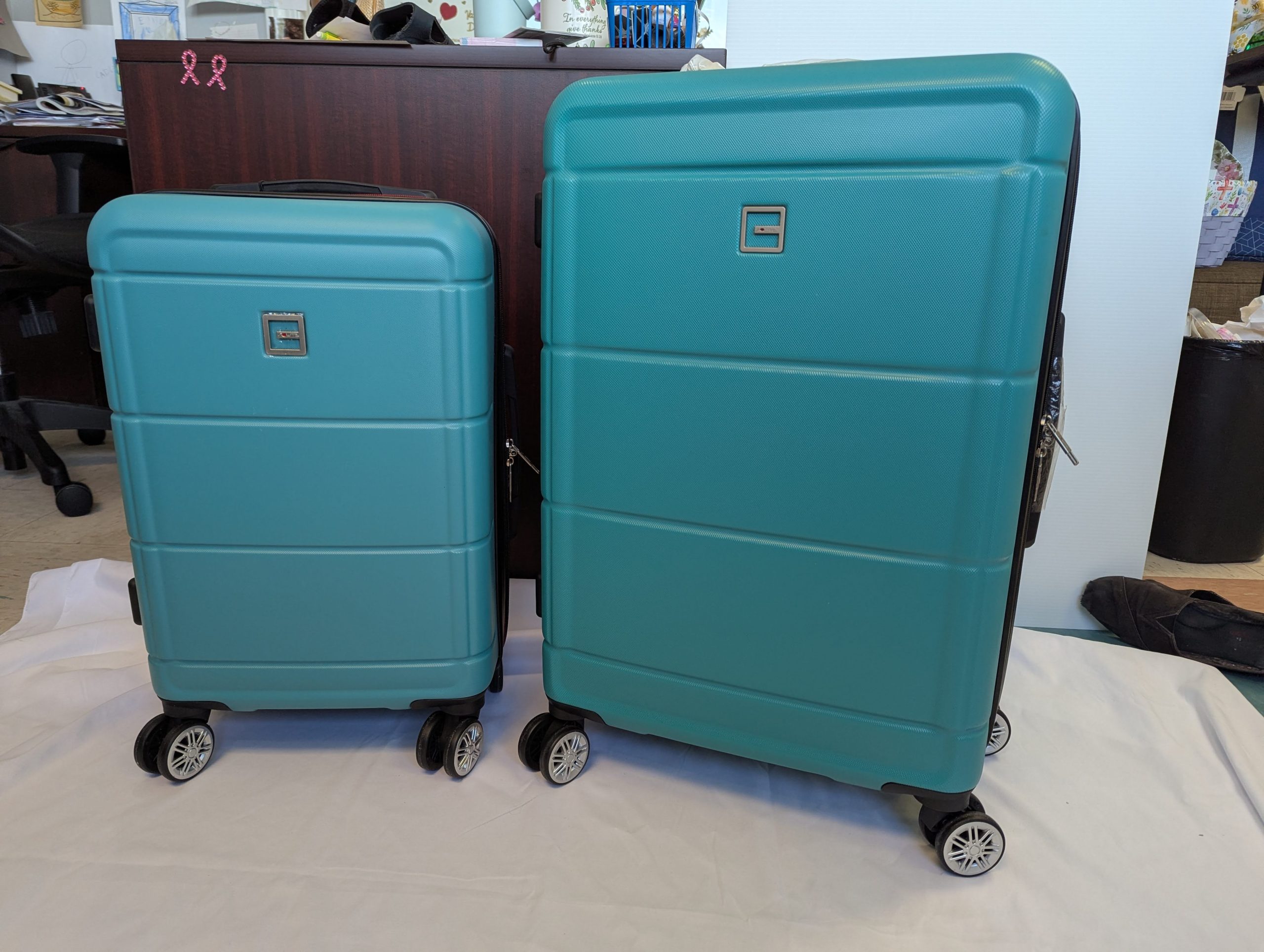 2 Turquoise Solite Suitcase Set - Image 2